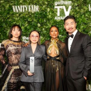 Sarayu Blue Instagram - Last night we had the honor of celebrating @thumbelulu at the Inaugural #GothamTVAwards. Lulu received the Spotlight Tribute Award and anyone who’s seen her work, knows why. It’s undeniable to see how much love she puts into every frame. And it’s also clear how much care she put into building a world led primarily by women, and the API Community- both in front of and behind the camera. I know the gift that a director with that kind of passion, and intentional approach to filmmaking is, and thankfully I know it firsthand.

As always, I owe an enormous debt of gratitude to truly one of the most magnificent, kind, brilliant glam squads a person could ask for. They elevate me literally and figuratively, and I remain eternally in awe of their talents. 🖤✨

Styling: @jasonrembert 
Asst: @ww.ilt x @thestylistguy 
Hair: @cnaselli 
Makeup: @tuddynana 
Dress: @georgeschakraofficial 

#Expats