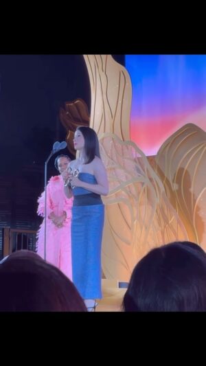 Sarayu Blue Instagram - Still here. Still thinking about @lucyliu and her gorgeous, raw, beautiful speech. I feel so aware of the difference in our industry now, compared to what she experienced, and I hope I never lose that awareness. She went on talk to about how lonely it was, being the first, and how just a little encouragement can go so far. Amen. 

May we continue to have more choices, and fewer limitations. May we always lift each other up, may we always give each other strength, may we always make each other so proud. 

We are all in this together. We love you @lucyliu. 🥹😭🫶🏾✨

#GoldGala