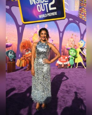 Sarayu Blue Instagram - Happy #InsideOut2 Day!! 

Meet Margie!! When Shakespeare wrote, “though she be but little, she is fierce,” I’m pretty sure he was talking about Margie. 

I was beyond thrilled to be among this WILDLY talented cast, and to be a li’l part of such a hilarious, heartfelt, and heartwarming movie. Can’t wait for you all to see it!! 😍💜

#InsideOut2

Styling: @jasonrembert 
Asst: @ww.ilt 
Hair: @eduardomendezhair 
Makeup: @theginagmakeup 
Dress: @lanvin