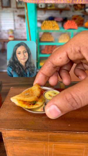 Sarayu Blue Instagram - In the Mini Kitchen making Masala Dosa with Sarayu Blue from Expats.