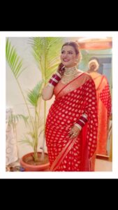 Sarika Dhillon Instagram - #karwachauth❣️ 🧿🧿🧿🧿🧿 . . Saree- @_lovestrings__