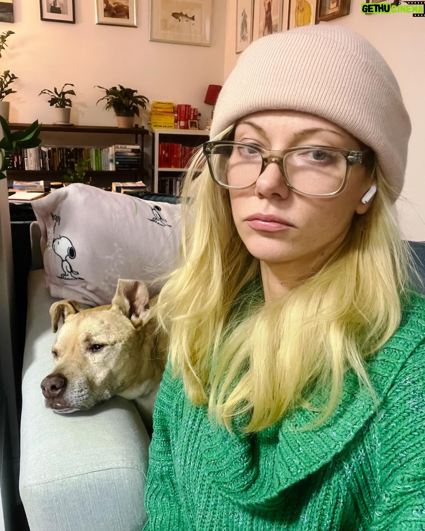 Sarma Melngailis - 2.5K Likes - 🤓🤓🤓 I know I’m not smiling. I’ve discovered new joy in wearing winter hats. I was under the weather last week, and sleeping on the couch. Good news is we finally made it out of the city for the first time all year. A break (also to work on book edits). Trying to be off the grid this week to recharge but so far still on it. Please excuse me if I don’t reply to messages. Also for some reason lots of ppl seem to be watching BV again. 😬😳 please read my website posts if you haven’t already. 🙏🏻 and see my links in bio. I write on a Patreon too and communicate w people there. That support really helps. 2023 has been a strange year. Everything in limbo. I love you all, haters too, who need love most. 💓 also my friend @pchza has a new book coming out, I’m hereby recommending you preorder it. :) I need to catch up on sleep. Looooove Sarma and @oneluckyrescuedog who is thrilled to be out in nature. Pics after we get back. 🦆✨🤓💓🙏🏻💓🌲🪐❤️🩹💫
