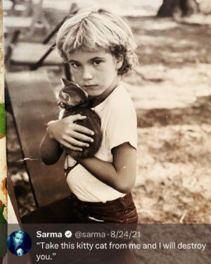 Sarma Melngailis Instagram - I so so so badly want to be helping people, and animals, in a *big* way. Not to be the one needing help. 

I think that mostly sums up the source of my angst these days. 

I don’t know what is happening. Somehow I know it will all come together. The right way. The way it’s meant to. In the meantime, longing to get my power back. I think I gave most of it away 20 years ago. It’s been too long. I want to be back on the field. In the arena. Not depleting my energy treading water. Or… battling clowns. 

So many of you keep me afloat and keep me hanging in/on. I love you. ✨🌺
