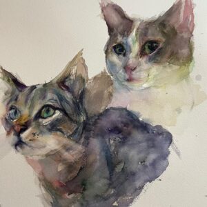 Sasha Spielberg Instagram - Still painting pets, still without pet www.bysashy.com (vinyl in bio, gotcha)