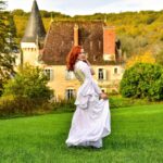 Sasha Alsberg Instagram - A few months ago I was contacted by @manorandmaker inviting me stay at their beautiful French chateau for a Nanowrimo retreat. 🏰 It’s fair to say that I not only got writing done (#Deadlinelife), but creatively, it relit a fire within me that I thought had long since gone out. I am forever grateful for the new friendships I’ve formed with Sara and Stephen (and their precious pups, of course!) They helped light that creative fire through collaboration and kinship in art and for that, I am so thankful. What they do with their chateau retreats can only be described as magic. From the delicious food and top notch hospitality, to the countryside walks and endless conversation, I am still in awe and feeling so full (my heart and my stomach!) I cannot wait to come back and create more magic. ✨ These photos were taken by the very talented Stephen and the outfit by dressmaker extraordinaire, Sara! Stay tuned for more magical photos (and videos) to come. I may have left the chateau, but my heart will always feel at home within its historical stone walls. ❤️ #OfWhimsicalMoments #everydaymagic #TheHappyNow #chateaucore #quietinthewild #redhead #france #southoffrance #frenchcountryside #historicaldress #periodfashion #cottagecore #littlewanderersdiary #folkandstory #booknymph #bookstagram #authorsofinstagram #writingretreat #frenchchateau #medevielfashion