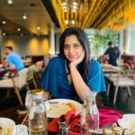 Sathya Devarajan Instagram - When food is your love language ❤️😍 Ignore the sleepy face 🫢 . . . #foodgram #restaurants #favourites #sathyadevarajan #tamilactress #sundaying
