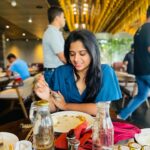 Sathya Devarajan Instagram - When food is your love language ❤️😍 Ignore the sleepy face 🫢 . . . #foodgram #restaurants #favourites #sathyadevarajan #tamilactress #sundaying