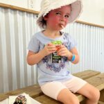 Scarlett Hefner Instagram - Flower picking, baby animals & cake pops. We celebrated Betsy’s move up to her new class at daycare with a trip to the Farm. 🐷🍭🐐💐