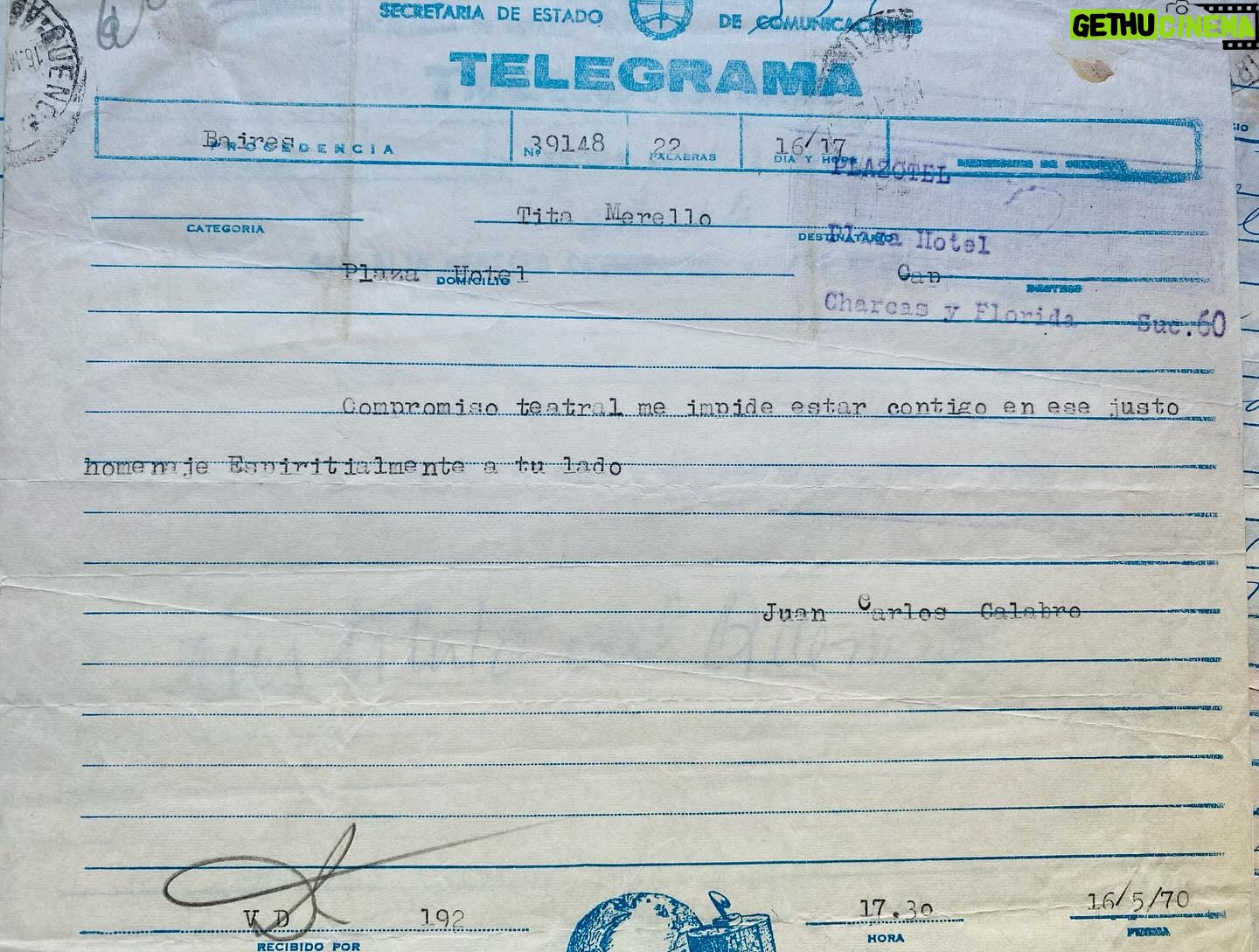 Sebastián De Caro - 272 Likes - Objetos de Tita Merello (colección personal) recibo de joyas, tres telegramas de Bala y señora, Libertad Leblanc y Juan Carlos Calabro. Manuscritos de Tita y una carta para ella de Eva Franco. #titamerello