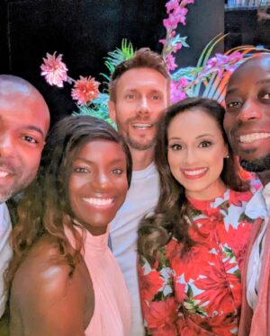 Seema Jaswal Instagram - #outout with @itvfootball with my own take on the red dress emoji 💃🏽 

Reunited for the Womens Football World Cup and I can’t wait! 

On your TV this morning at 10:30am
France 🇫🇷 v Jamaica 🇯🇲 

See you there 💛

@fifawomensworldcup #throwback #whatiwore #myoutfit #itvfootball #summerparty #wornbysj💫