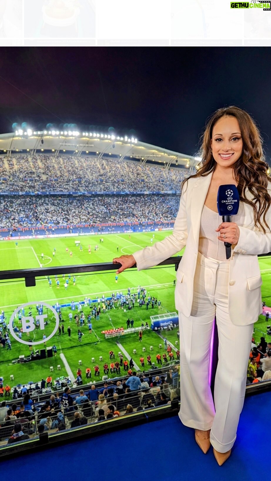 Seema Jaswal Instagram - Loved every moment presenting the Champions League working with a great team on and off camera. Amongst the many memorable moments, having my Dad and Daughter experience the Champions League finals with me was incredibly special 🥰 Thank you all for the special times, now onto the next adventure! 💛 With the #ucldraw kick starting the new campaign it’s sure to be another fantastic season! #ucl #uefachampionsleague #championsleague #football #soccer #adventure #wornbysj💫