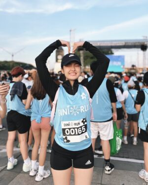 Sela Guia Instagram - My first fun run was a blast! Managed to finish 5km and had an awesome time with my running buddies, thanks to @starmagicphils, and @bini_ph for hosting such an amazing and productive event ⛅️🏃🏻‍♀️#BiniRun2024