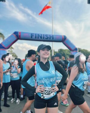 Sela Guia Instagram - My first fun run was a blast! Managed to finish 5km and had an awesome time with my running buddies, thanks to @starmagicphils, and @bini_ph for hosting such an amazing and productive event ⛅️🏃🏻‍♀️#BiniRun2024