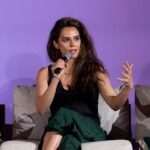 Sepideh Moafi Instagram - Was honored to speak alongside @sambencheghib and @ashleemariepreston at the @elevateprize #MakeGoodFamous Summit. Thank you @briancharleswalker for moderating our panel on advocacy and leveraging our platforms, both in life and on social media, to drive social change. During the panel, I discussed a range of topics, including my work with @rescueorg and their critical efforts to help people affected by humanitarian crises survive, recover, and rebuild their lives. I also spoke about the challenges of navigating censorship and fickle algorithms in today’s online media landscape. This is the beginning of an important conversation—not the end—and I’m grateful to be a part of it. Thank you @tala.barbotinkhalidy—she designed these gorgeous pleated moire pants with Lebanese Syrian artisans. Artists for ceasefire IRC pins 🕊️💛🖤