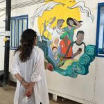 Sepideh Moafi Instagram - I got to spend an afternoon with Syrian artist & refugee @mohamad_jokhadar in his studio at Al Za’atari Refugee Camp in Jordan. He shared some of his work w/me & we spoke about art, process & inspiration. The breadth & depth of his creations took my breath away. I kept circling back to one piece that was inspired by the catastrophic earthquake at the Turkey/Syria border. The three faces on his piece were people he saw in the news who’d lost their families, their homes, their lives. This was Mohammad’s favorite piece & when I shared that it was my favorite too, he quickly offered it to me as a gift. His work isn’t only on display in the studio, you can find huge displays of his art on buildings throughout the camp & inside facilities like the @rescueorg health clinic. He said he recently spent a day & a half creating a massive mural together with some of the children in the camp. I’m honored & grateful to get to know such a deep, generous artist & can’t wait for the next opportunity to visit him. Thank you Mohamad. You inspire me. ✨❤️✨ @rescueorg