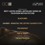 Sepideh Moafi Instagram - Thank you @goldenglobes for the THREE (❣️) #GoldenGlobe nominations for @appletvplus #BlackBird. * Best Television Limited Series, Anthology Series, or Motion Picture Made for Television — Black Bird * Best Performance by an Actor in a Limited Series, Anthology Series, or a Motion Picture Made for Television — Taron Egerton @taron.egerton * Best Performance by an Actor in a Supporting Role in a Limited Series, Anthology Series, or Motion Picture Made for Television — Paul Walter Hauser @paulwhausergram A dream cast, creative & production team. Love you all. So proud to be part of this masterpiece. Congrats to everyone involved.🥹🖤🦅 The 80th Annual Golden Globe Awards will be held on Tuesday, January 10, 2023 at 8 p.m. ET/5 p.m. PT on @nbc & @peacocktv In loving memory of Ray Liotta. ❤️‍🩹