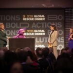 Sepideh Moafi Instagram - I had the honor of delivering a speech at the 2023 Global @rescueorg Dinner Gala earlier this month & hosting a discussion with Seda Akpinar Manla Naasan, Early Childhood Development Coordinator for IRC’s Iraq Country Program & Sherrie Westin, President of the Sesame Workshop. We spoke of the many innovative ways the IRC brings early childhood education to millions of displaced children around the world (& had a surprise visit from Basma, the muppet!) As an ambassador to the IRC, I’ve been able to witness the Early Childhood Development program firsthand & see how the Ahlan Simsim program (“Welcome Sesame” in Arabic) provides playful learning & early development support to young children across the SWANA region affected by conflict & crisis. I‘m blown away by their incredible work, & though it feels like we are sinking into more devastation & darkness, with increasing conflicts & crises proliferating across Gaza, Sudan, Congo, Haiti, Afghanistan, etc., the people & the work of IRC fills me with immense hope. This #GivingTuesday, join me in supporting @rescueorg & all of the ways they help people affected by humanitarian crises survive, recover and rebuild their lives. Link in bio for ways you can join me in making #RefugeesWelcome this #GivingTuesday. 💛