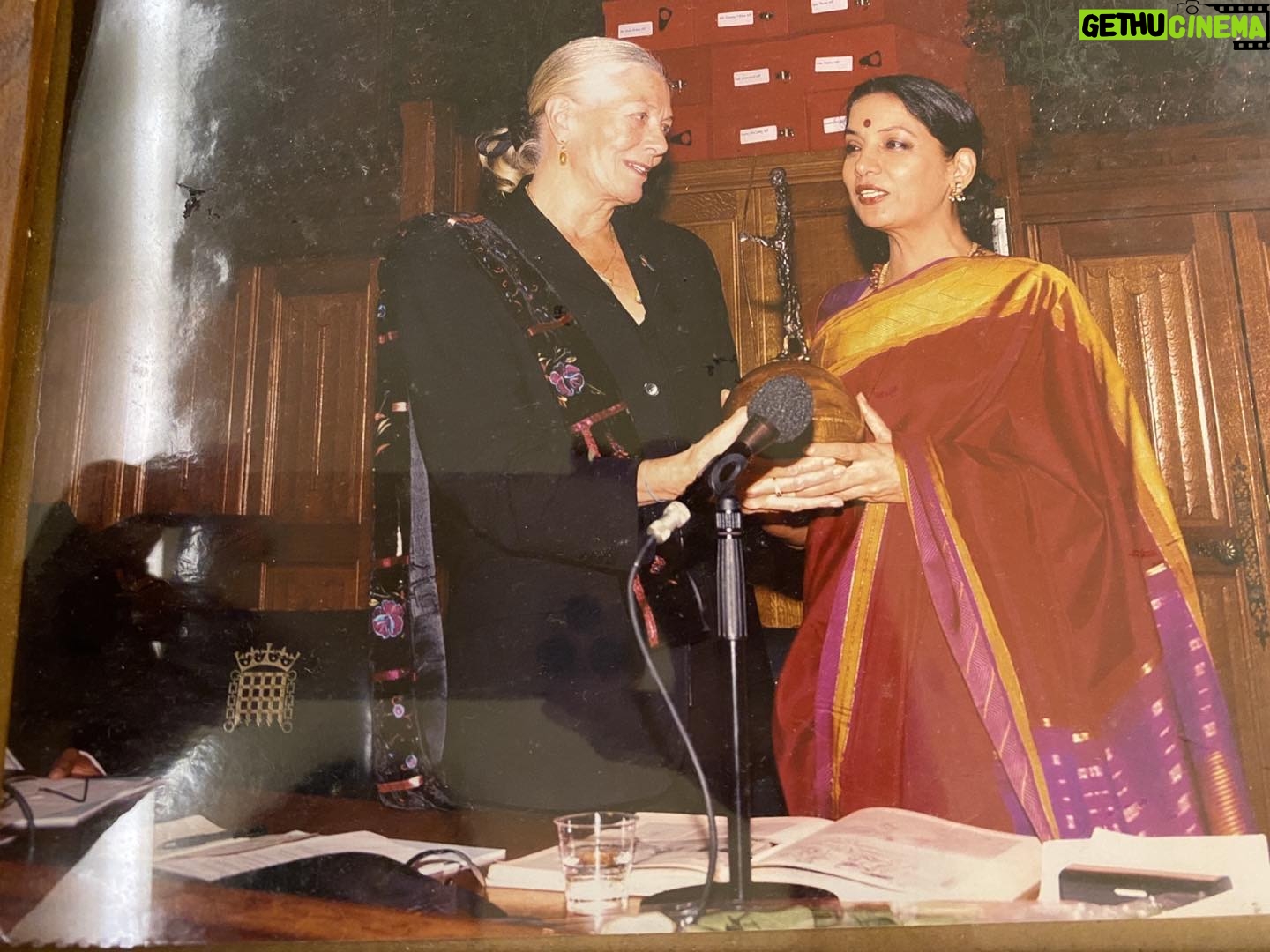 Shabana Azmi - 2.7K Likes - Receiving the #International Gandhi Peace Prize from my role model #Vanessa Redgrave at the #House Of Lords London . Such a precious moment