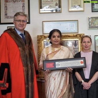 Shabana Azmi - 2.7K Likes - Over whelmed to receive the oldest award in London the Freedom To City award bestowed by the london Corporation at Guld hall on 10th May 2024. Previous recipients are #Nelson Mandela , #Stephen Hawkin and #Florence Nightingale