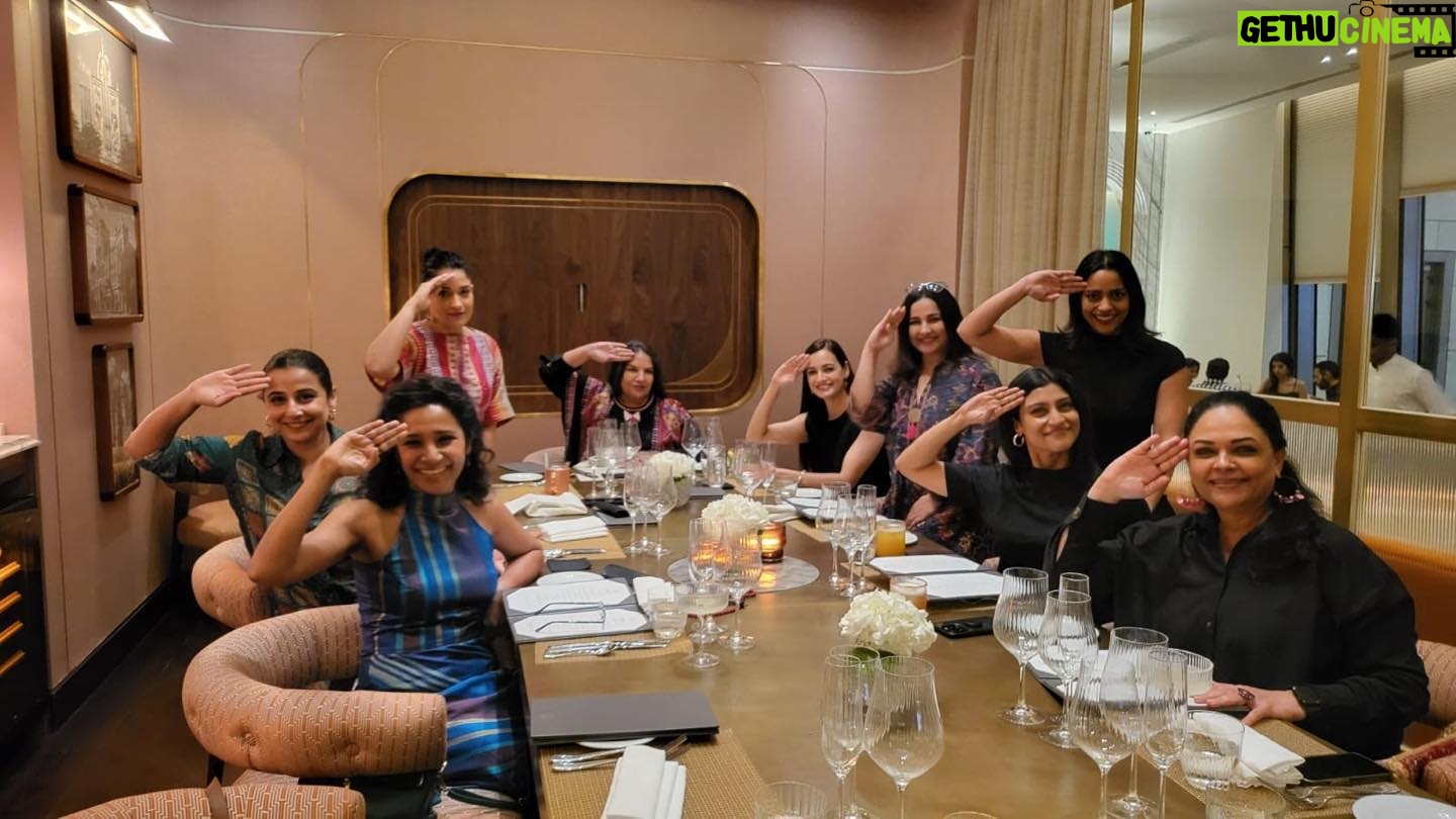 Shabana Azmi - 4.1K Likes - What’s the salute for I have no idea! But it was the best night ever with fine dining of the supreme kind at #Rohit Khattar’s newly opened #Indian Accent at #NMACC. Rush there now for the best food in town
