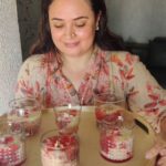 Shalini Kapoor Instagram - SUMMER COOLERS ANYONE?😛😛😛 LOVED CREATING THIS FOR MY FAMILY...ITS SO HYDRATING AND SO FILLING....👨‍👩‍👦‍👦👨‍👩‍👧‍👧 INGREDIENTS SOAKED CHIA SEEEDS ROSE SYRUP 🌹 WATERMELON CHUNKS🍉 MANGO CHUNKS 🥭 CHERRYS 🍒 ALMONDS 🌰 METHOD * START LAYERING SOAKED CHIA SEEDS FOLLOWED BY ROSE SYRUP.ADD SOME WATERMELON CHUNKS FOLLOWED BY MANGO SHAKE .ADD MANGO CHUNKS AND CHERRY CHUNKS AND TOP UP WITH SLICED ALMONDS ... DO TRY AND ENJOYYY...