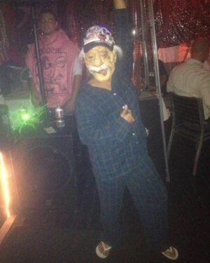 Shalita Grant Instagram - 🎃Happy Halloween 🎃 
.
.
Here are a few of my greatest hits:
.
1. 2012 Pregnant Lady whose fetus was so excited about Halloween it punched through her stomach and grabbed some smarties. *I have never been pregnant 🤣🤣
.
2. 2018 Mr T
.
3. 2013 Dirty Old Man
.
4. 2016 Chuckie
.
Halloween is one of my favorite holidays! I love dressing up in something funny or scary! 
.
Since #Halloweeniscanceled tell me what were some of your best costumes from #thebeforetimes ?😘👻🎃
