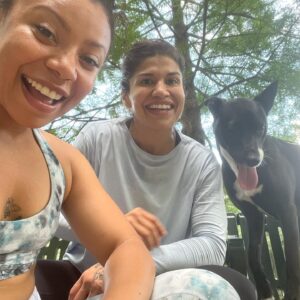 Shalita Grant Instagram - This #pridemonth @jagatt and I are #proudandpresent 🏳️‍🌈🏳️‍🌈
.
Enjoying a sweltering day together in our @lululemon w/ my other favorite girl, Candy Alizé (like the liquor 🤣 #iykyk)
.
Spread love 💕 
.
#lesbianpride #itgetsbetter #loveislove #loveyourself #dogmoms #dogmomsofinstagram #lululemon