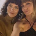 Shalom Harlow Instagram – Twisted Sisters @ysl @anthonyvaccarello 🤎🤎