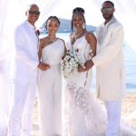 Shamari DeVoe Instagram - Therefore what GOD has joined together, let no one separate. Mark 10:9 To @setep_hotep_bey and @pammy_1013 , we thank you both for allowing us to continue our journey as #marriageambassadors as you begin yours as a newly wedded couple! Officiating your wedding in #Jamaica on 1-13-24 was magical, rewarding and immensely inspiring! The song you chose for @ShamariDeVoe to sing made the moment even more heartfelt! Just know, we wouldn’t have been anywhere in the world on your GOD ordained day. • Continue to love on each other as you did in the beginning. • Continue to ask questions and always keep getting to know each other because we are forever changing. • Active listen to each other because that will allow you to understand what the other persons needs, desires and challenges are so you can address them. • That’s just the tip of the iceberg! • Make sure marriage maintenance with a coach/counselor is a part of your plan moving forward and stay close to like minded couples that are not giving up on each other and will hold you both accountable! We love you both to life and look forward to seeing you at the @Married4LifeWalk on April 26-27! IT’S OFFICIAL NOW!!! 😉💍🖤 Remember —> “Never let go of the hand you are holding…” #DeVoeted
