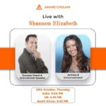 Shannon Elizabeth Instagram – Catch me and @shannonelizabeth LIVE on 29th October! Stay tuned for more! 
. 
. 
. 
. 
. 
. 
. 
. 
. 
. 
. 
#anandchulani #shannonelizabeth  #absolutechampion #successcoach #actress #conservationist #life #lifecoach #tipsforlife #growthmindset #internationalspeaker #wildlifeconservation #actress