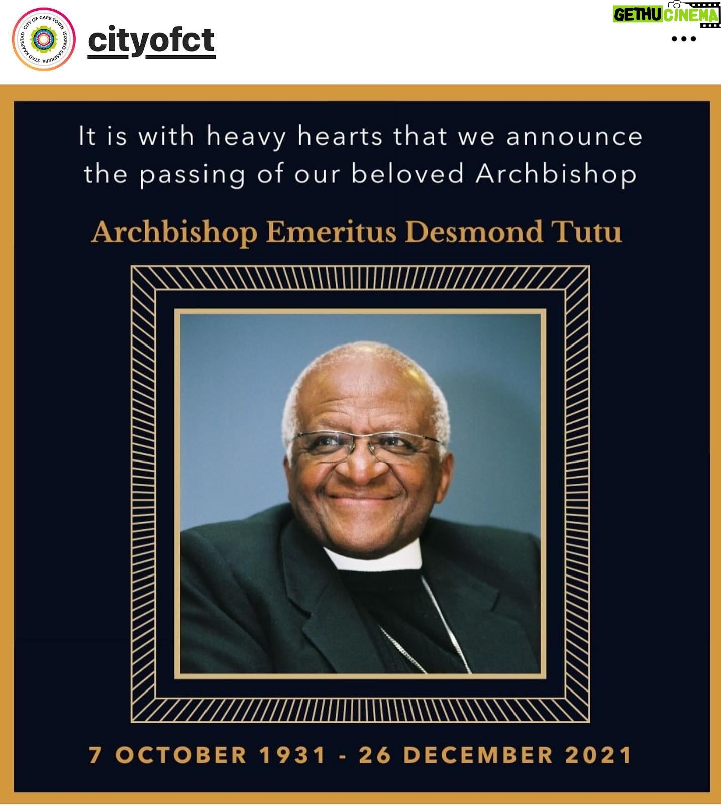 Shannon Elizabeth Instagram - Rest in peace...you will be missed but never forgotten. Thank you for blessing this world with your legacy of love. 🙏🏻 #desmondtutu #Repost @cityofct ・・・ Today, we mourn a true son of our soil. Archbishop Emeritus Desmond Tutu’s legacy of tolerance, peace and love will continue to inspire us.