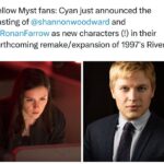 Shannon Woodward Instagram - MYST and RIVEN were my gateway games. I couldn’t be a bigger fan, and could not be more excited to finally share that im part of the new RIVEN remake with my friend I’m sure no one has ever heard of, @ronanfarrow 😘 Thank you for having us @cyanworlds ❤️ Stay tuned to their socials for more info!