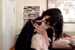 Shannyn Sossamon Instagram - A smothering because look at her paw. Four sweet years with Frankie 🐇🐼 How could we have ever not known you