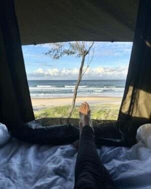 Sharni Vinson Instagram - Living the dream 🏕️ 🛻 

#fraserisland #camping #vanlife #travel #adventure #explore #kgari #australia #islandlife #living #nature