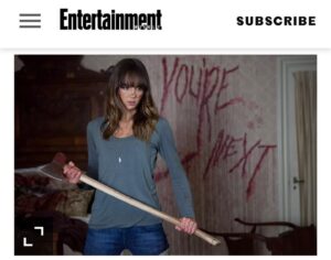 Sharni Vinson Instagram - Thank you @entertainmentweekly for naming ‘Erin Harson’ one of the bravest, boldest, and most badass heroines in horror film history!

#yourenext #horror #heroine #film #finalgirl #badass #slasher #survivalist #screamqueens #halloween