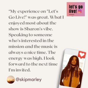 Sharon Carpenter Instagram - Here’s what some of the stars are saying about my Webby and Telly Award-winning Instagram Live interview series, “Let’s Go Live! w/ Sharon Carpenter.” You can find their episodes and many more on my IGTV. More exciting celeb chats coming soon. 
#chrisrock #seanpaul #thezombies #colinblunstone #lamornemorris #skipmarley #machelmontano #letsgolive #sharoncarpenter