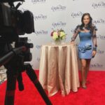 Sharon Carpenter Instagram - What an honor to be back to host the @allwomeninmedia #GracieAwards after-show with one of my fave producers @sorayazada. Big thanks to @fionabloom and, of course, my amazing stylist @bella_sophia_jewels and incredible designer @fashiondrug_by_anahit for the stunning outfit (no I didn’t wear flip flops for the show - that was just rehearsal 😅). And big thanks to @beauty_renovations for the gorgeous glam every single time. ❤️