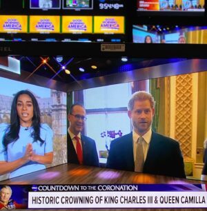 Sharon Carpenter Instagram - First time on @abcgma3 today, with a #KingsCoronation preview! @fionabloom
