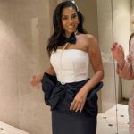 Sharon Carpenter Instagram - Transformation complete! 🤍🖤 Stylist: @bella_sophia_jewels Dress: @fashiondrug_by_anahit Glam: @beauty_renovations