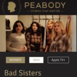 Sharon Horgan Instagram - We won a Peabody Jesus Louiseus. I’ll think of something better to say in a bit @peabodyawards @appletv @mermantvfilm #badsisters