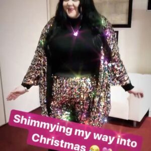 Sharon Rooney Instagram - If you can’t wear a sequin suit on a Christmas night out and do a shimmy then when can you?

Thank you for all the lovely messages last night when I posted this on my story so many of you asked where it’s from so I thought I’d do a wee post! It’s @simplybeuk but a couple of years ago so I don’t think it’s available anymore ☹️ I just haven’t had a chance to wear it 💖 (I don’t think it’ll be the last time it gets an outing 💫) The over the knee boots are from @newlook - last seasons but they have a couple of styles available and @asos have lots of different options (wide fit and standard)

Happy Saturday lovely people! I’ll be spending mine nursing an @edinburghgin induced headache and watching ALL the nativity films 😂💖