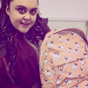 Sharon Rooney Instagram - Thank you @simplybeuk for my new backpack! It just arrived at the #Zapped studios! I love it 👌💖
