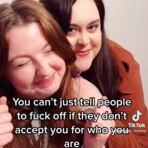 Sharon Rooney Instagram - “From now on, people can either accept you for who you are, or they can fuck off. because YOU are an amazing person”

From Kester - Rae
From Rae - Me
From Me - YOU 💖

I made this wee tiktok with the beautiful @wheezy_louisey at work the other night and honestly I can’t get over the amount of lovely comments 🥺💖 A show like MMFD and a character like Rae is something that stays with you. The whole experience of the job - the good and the bad - taught me so much that I still carry with me even after all this time. 

Always be yourself. ALWAYS.
Mama said that it was okay 💖 Xx

Original - https://vm.tiktok.com/ZMRTCTDyx/

- ps I’m not on tiktok - I made one but I’ve not used it 💖