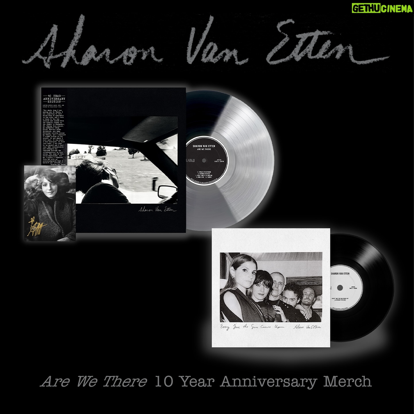 Sharon Van Etten Instagram - Hi, Hope you are doing well. I’m writing to tell you that in honor of Are We There turning 10 this year, I’m offering a few “Every Time The Sun Comes Up” bonus tracks available on streaming services now. In case you are more of an analogue fan, we also have some limited vinyl color variants of Are We There available, as well as the new version of Every Time The Sun Come Up 7” vinyl available for preorder. Are We There 10 comes with a special limited edition art card signed by me :) The items pictured are all available at Shazza’s now at the link in bio and stories!