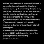 Sharul Channa Instagram - @singaporeair Thank you for your service and hard work. ♥️🙏🏾