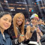 Shayna McHayle Instagram - courtside fun with some of my castmates lastnightttt!!🫶🏾💕🏀 one for the record!!!! 📹 @kvnhrtlss