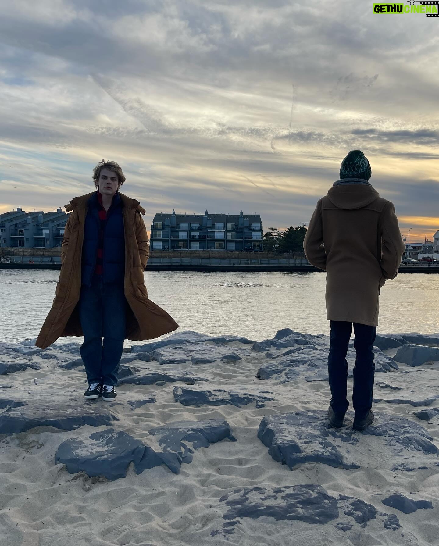 Shelby Simmons Instagram - Beach day, ft the album cover of Corey and Jack’s new band. What would the name of their band be?