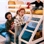 Shenae Grimes-Beech Instagram - KID’S BEDROOM MAKEOVER 💙🐅💛 The epic wallpaper inspired the entire vibe! I knew I wanted a fun print on a feature wall in my kids’ bedroom but when I saw this STUNNING wallpaper I decided to lean into color like I never thought I would!! 💛💙 @lust.home is anything but ordinary and they have soooo many gorgeous prints that I’m already planning our entryway makeover for our next London trip. Can’t stop, won’t stoppp 😬 Listing everything we used to makeover our kids’ bedroom below! Wallpaper: @lust.home Clawdia wallpaper in Teal Gold Bunkbed: @bedkingdom Flair Hopin Triple Dresser: @dunelmuk painted with @frenchicpaint and new handles from @hendelandhendel Mirror: @ikeauk painted with @frenchicpaint Toy storage cubes: @ikeauk Bedding: @marksandspencer #homemakeover #bedroomdesign #beforeandafter #kidsroom #kidsbedroom