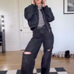 Shenae Grimes-Beech Instagram - GRWM for Bowie’s stage debut 😭 It’s giving Lydia Deetz street style, as per usual lol Comment if you want details for anything and I’ll DM you! xx 🖤 #ootd #altfashion #styleinspo #altstyle