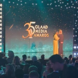 Sherry Cola Instagram - what a freakin’ honor to present at the GLAAD media awards! it was such a magical night, celebrating the nominations for @goodtrouble (and #shortcomings)! i’m so grateful that @glaad has been a champion for us since day 1 🏳️‍🌈 queerness is a superpower!